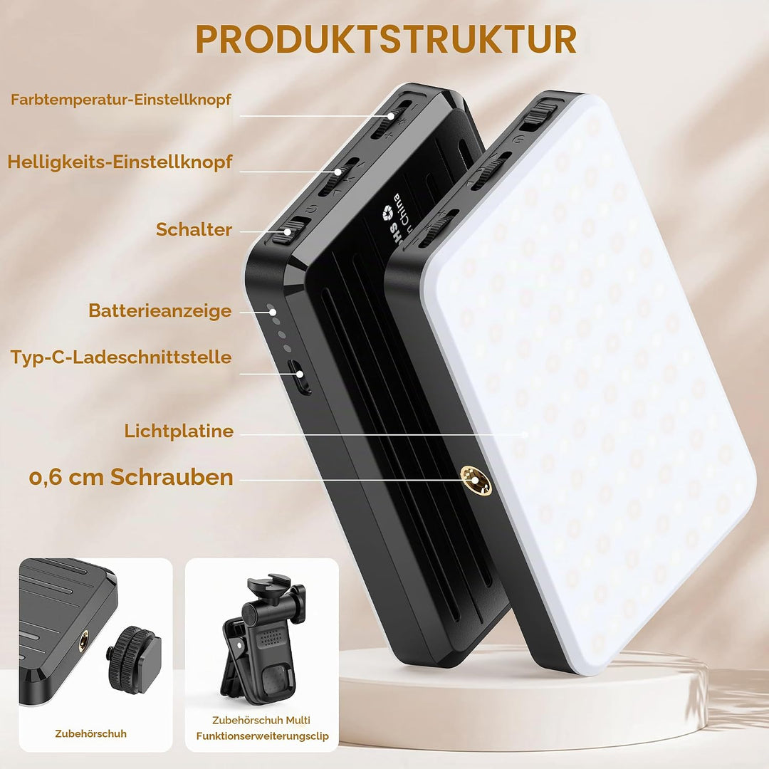 120 LED Selfie Licht, 3 Lichtmodi Handy Selfie Licht mit Clip, Tragbares Beauty Licht für Handy, Kam