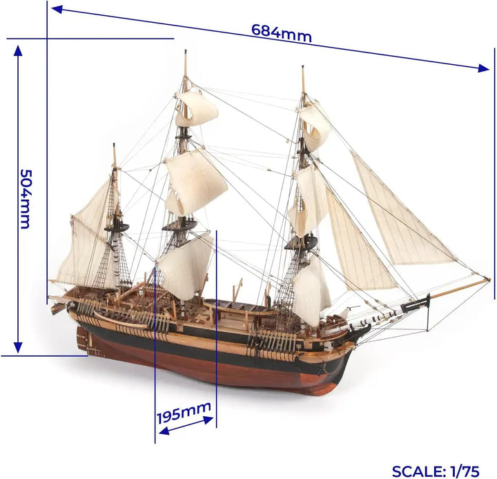 OCCRE Ref. 12009 - HMS EREBUS - 1:75 - Montagesatz aus Holz und Metall - Montage erforderlich