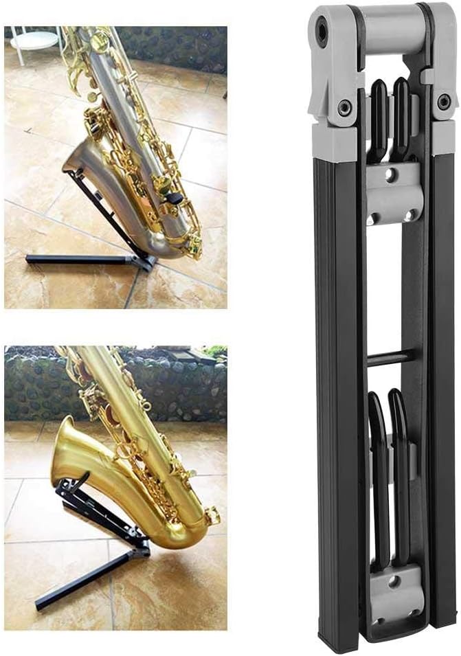 Drfeify Verstellbarer Saxophonständer, Universal Faltbarer Klapphalter Leicht zu Tragender Altsaxoph