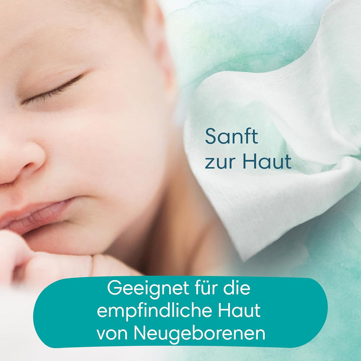 Pampers Baby Feuchttücher Harmonie, Aqua, 144 Tücher (3 x 48), sanfter Hautschutz für zarte Haut mit
