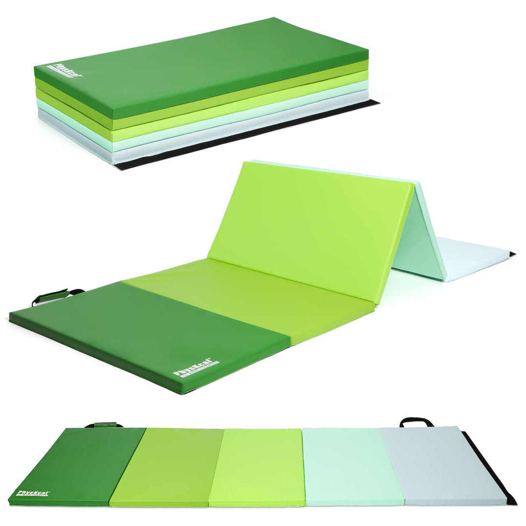PhysKcal 195 x 75 x 3 cm Klappbare Weichbodenmatte Turnmatte Fitnessmatte Gymnastikmatte mit Tragegr