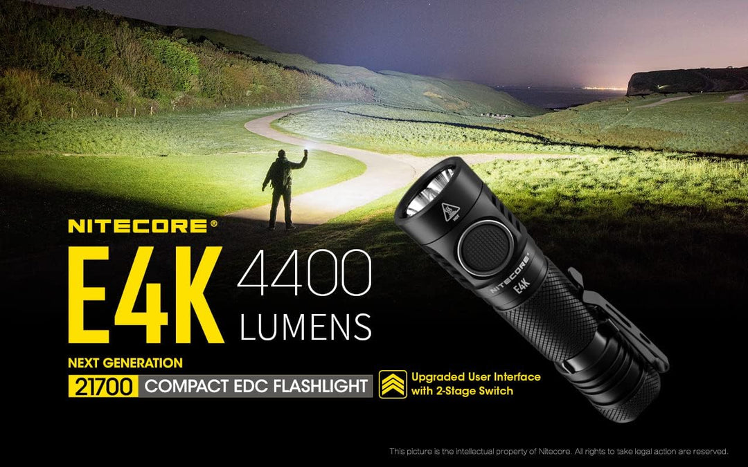 NITECORE E4K - 4400 Lumen, Akku über USB ladbar