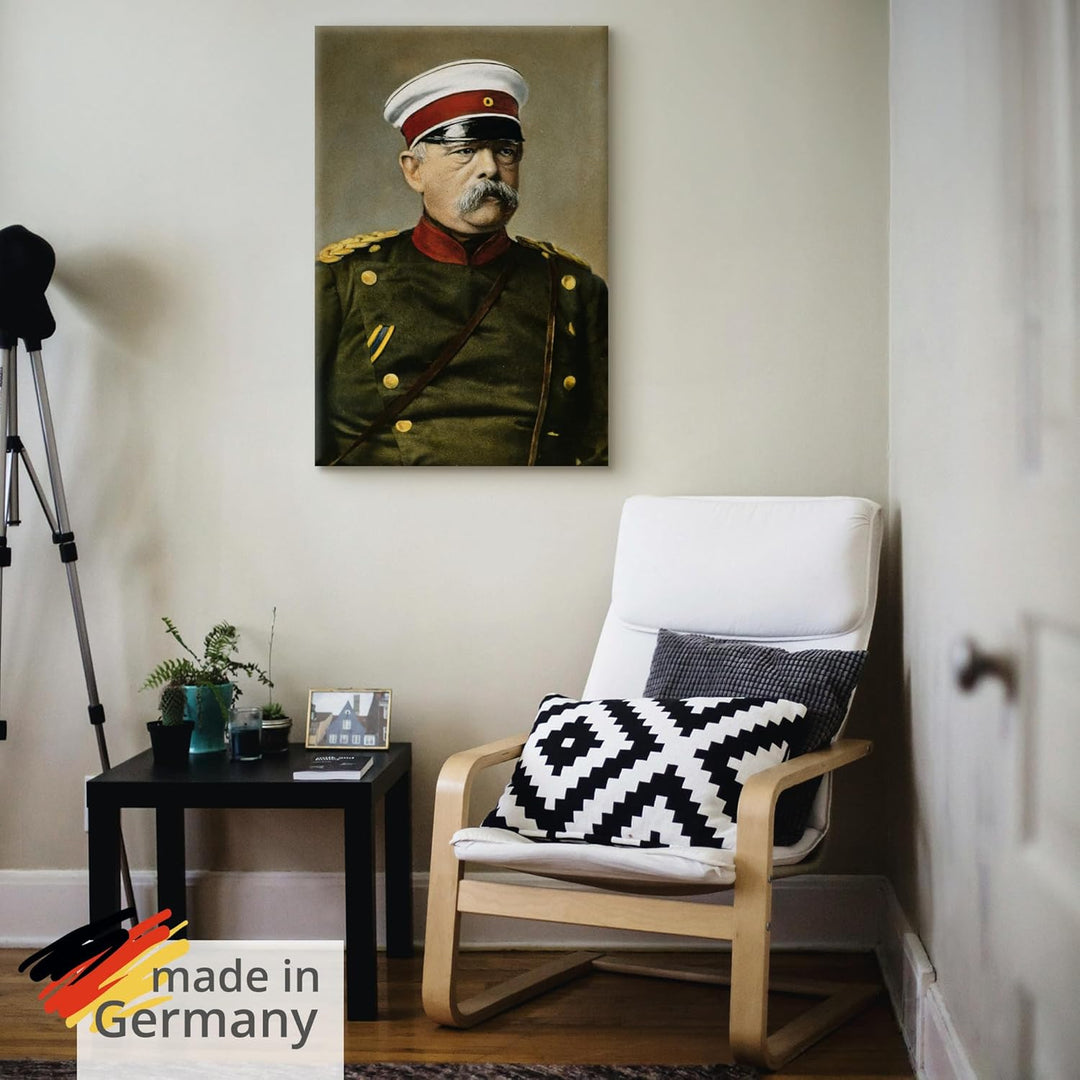 ARTland Leinwandbilder Wandbild Bild auf Leinwand 40x60 cm Wanddeko Otto von Bismarck Porträt Antik