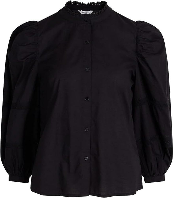 SIRUP COPENHAGEN Damen Violetta Blouse Pullover Sweater XL Schwarz, XL Schwarz