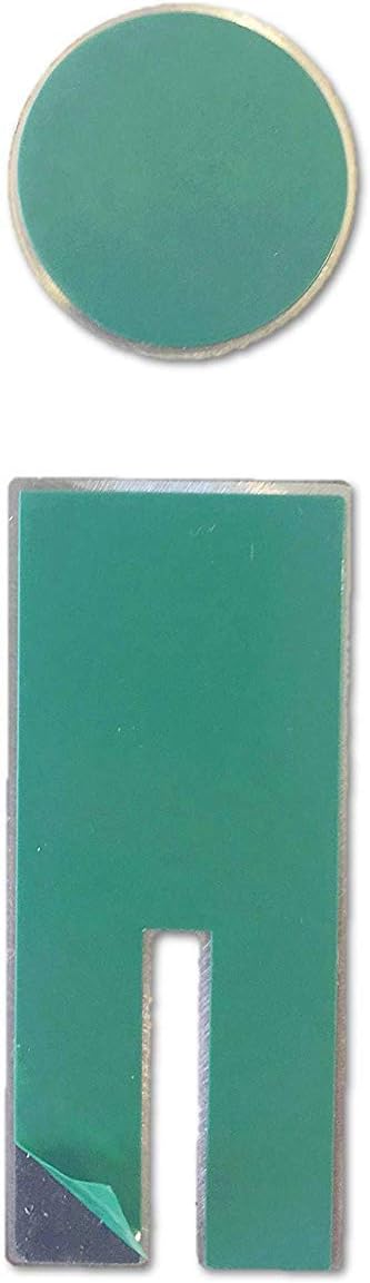PHOS Design, P0301S, WC Türsymbol/Piktogramm Herren, mit Rahmen, 17,5 x 17,5 cm, Edelstahl gebürstet
