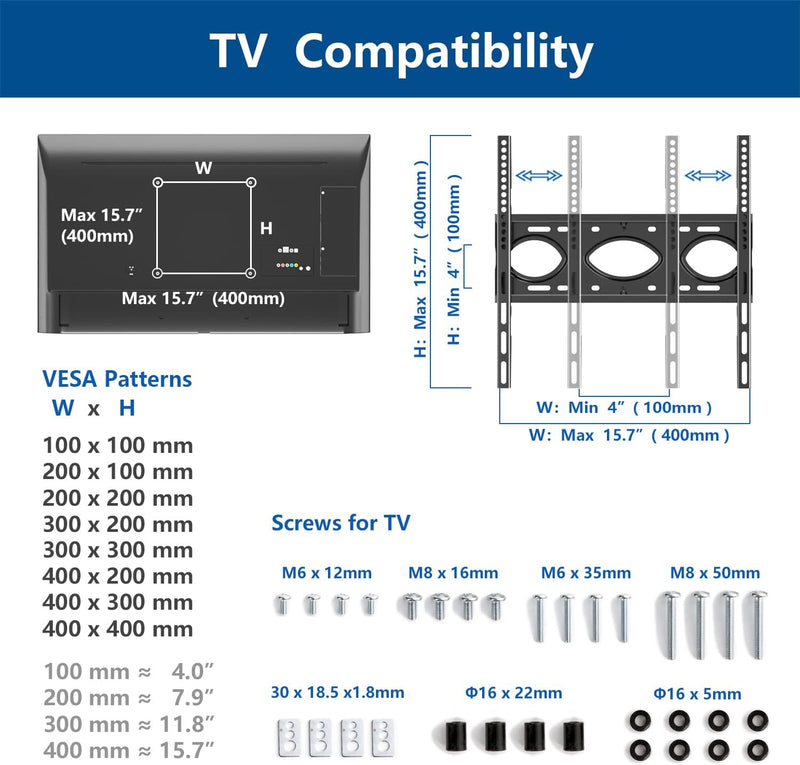 TV Ständer Rollbar Fernsehständer Bodenständer, RFIVER TV Rollwagen Wagen mit Rollen für 26-65 Zoll