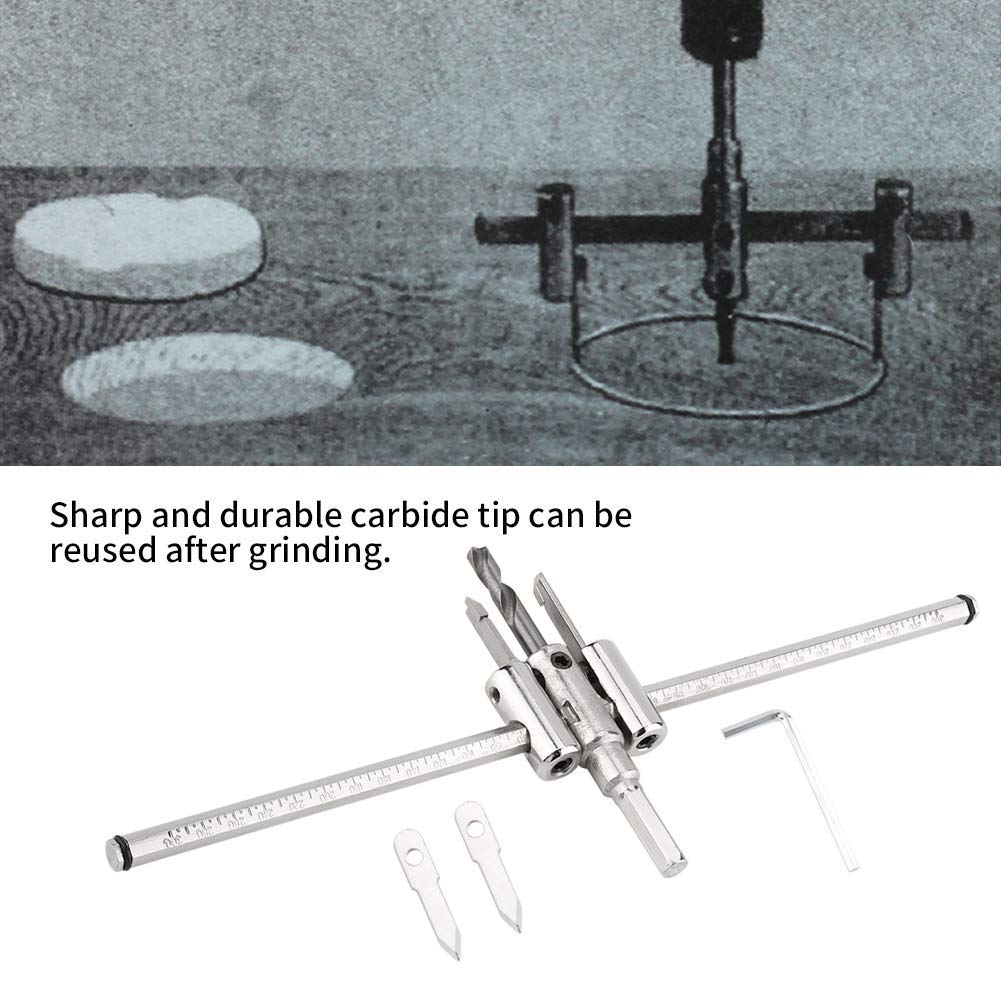 Kreisschneider, 30-300mm Lochs gen-Set Bohrer-Set Einstellbarer Bohrer Holz Einstellbare Silber Krei