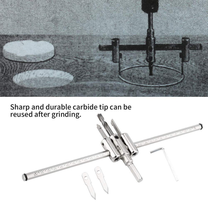 Kreisschneider, 30-300mm Lochs gen-Set Bohrer-Set Einstellbarer Bohrer Holz Einstellbare Silber Krei