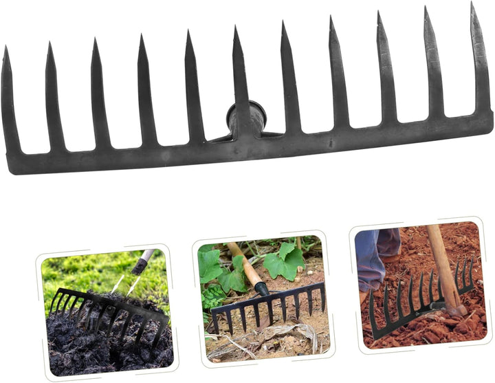 Cabilock Gartenrechenkopf 2 Stücke Garten Rechen Rasenrechen Breite Harke Laubrechen Eisen Rake Rech