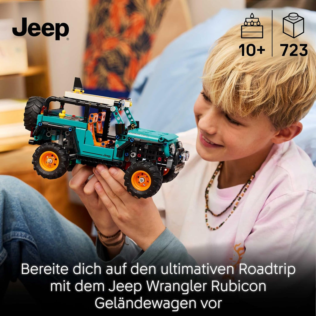 LEGO Technic Jeep Wrangler Rubicon Geländewagen - Off-Road Spielzeug Fahrzeug Modellbau mit V6-Motor