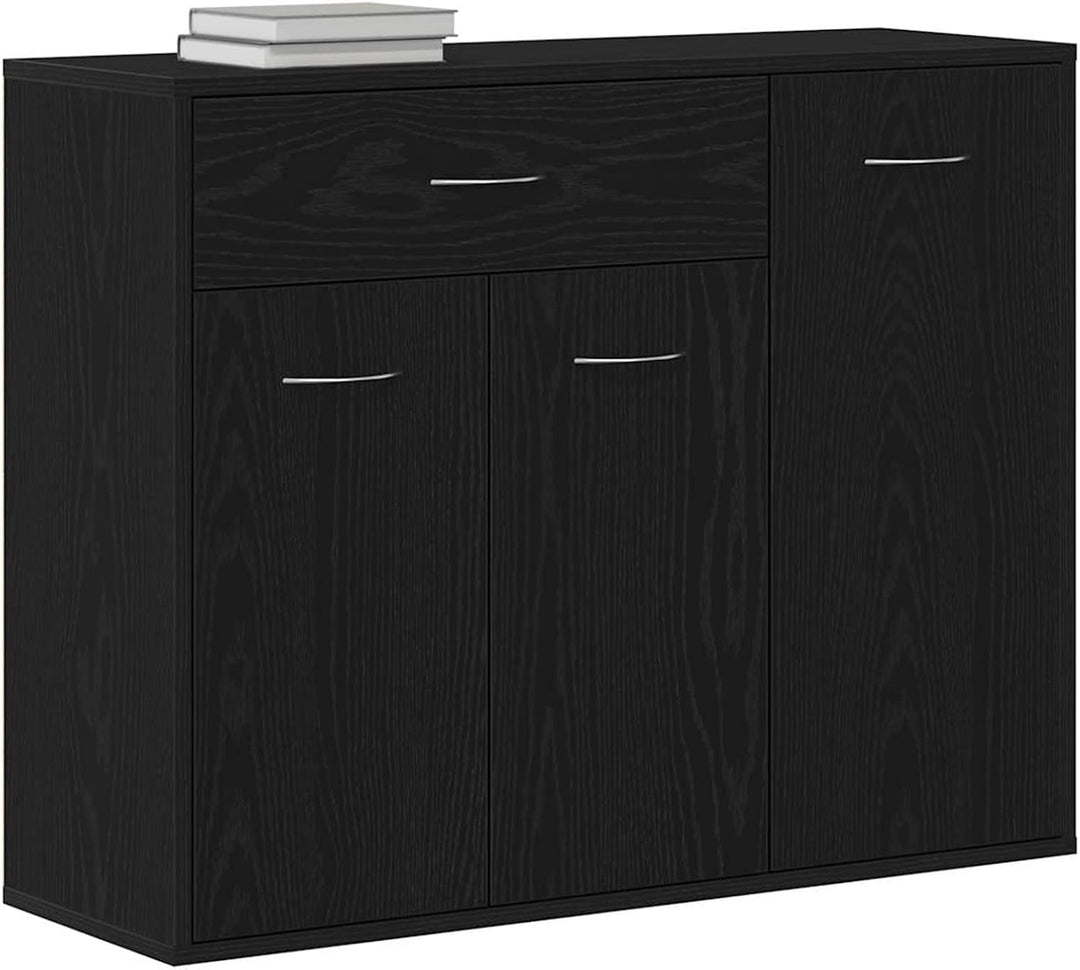 Homgoday Sideboard Schwarze Eiche 88x30x70 cm Holzwerkstoff Anrichte Model862445