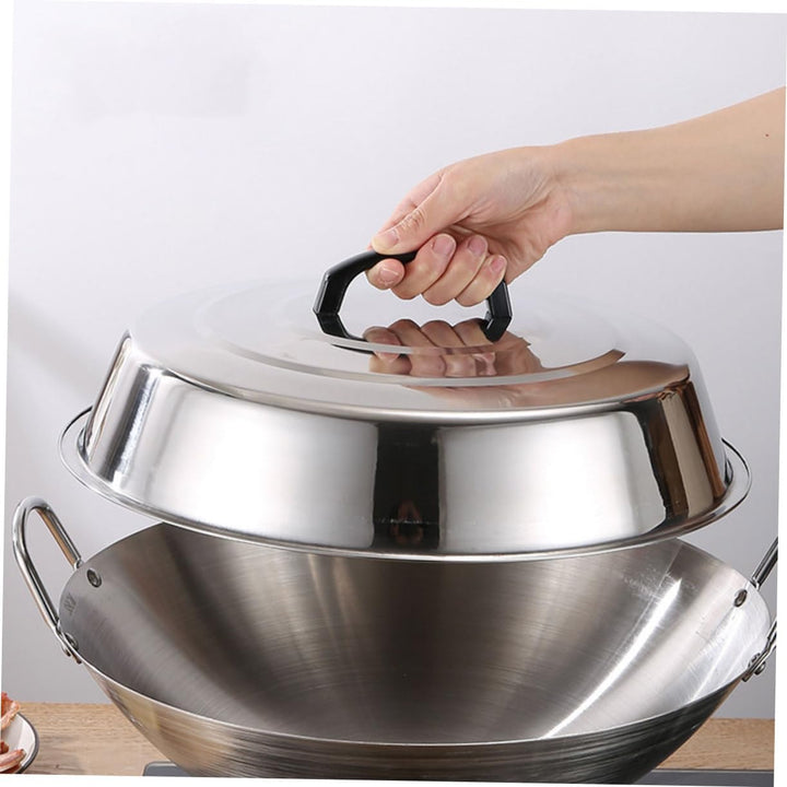HANABASS Edelstahl Bratdeckel Runde Käseschmelzkuppel Für Grillplatte Dampfdeckel Speisehaube Mit Be