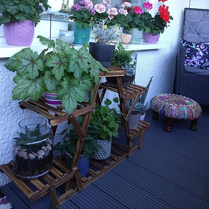 unho Blumenregal Blumentreppe 6 Ebenen Pflanzentreppe für Indoor Balkon Wohzimmer Outdoor Garten Dek