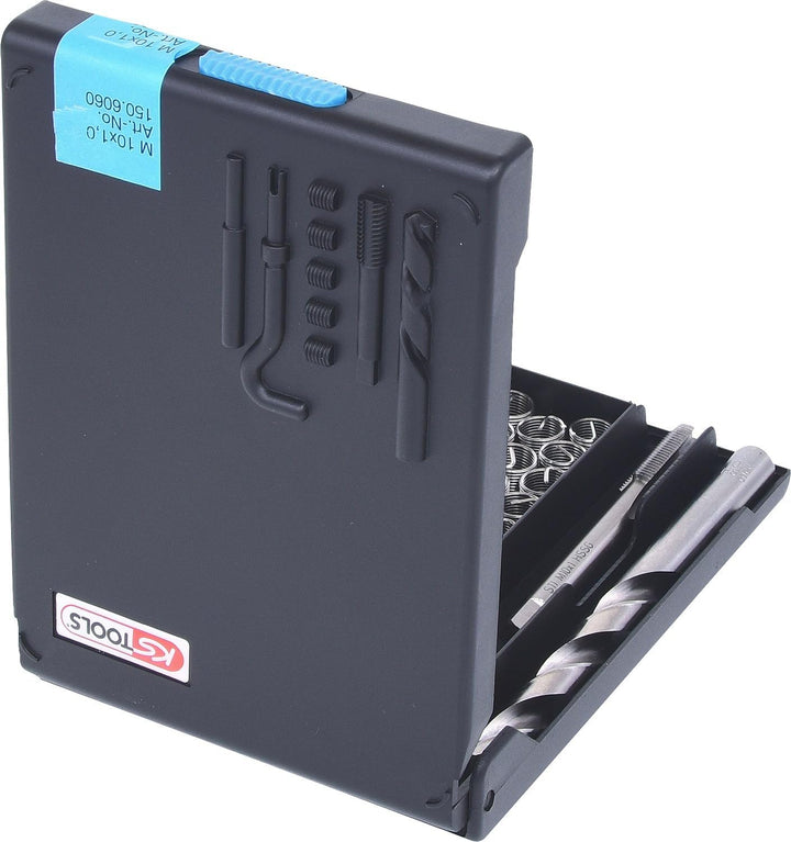 KS Tools 150.6060 Nirostahl Gewinde-Reparatur-Satz M10x1,0x14mm, 19-tlg.