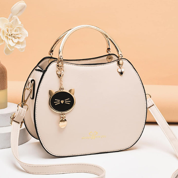 NICOLE & DORIS Runde Umhängetasche Damen Handtasche Klein Tasche Mode Crossbody Bag Damen PU Leder H