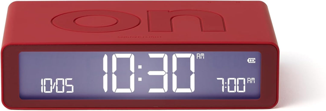 Lexon Flip Classic Digitaler Wecker mit umkehrbaren EIN/Aus-Seiten, wiederaufladbare Nachttischuhr m
