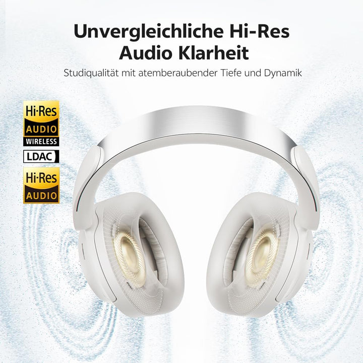 QCY H3S Over Ear Bluetooth Kopfhörer,Hybrid Aktive Noise Cancelling,Hi-Res Audio,LDAC,ultraleichtem