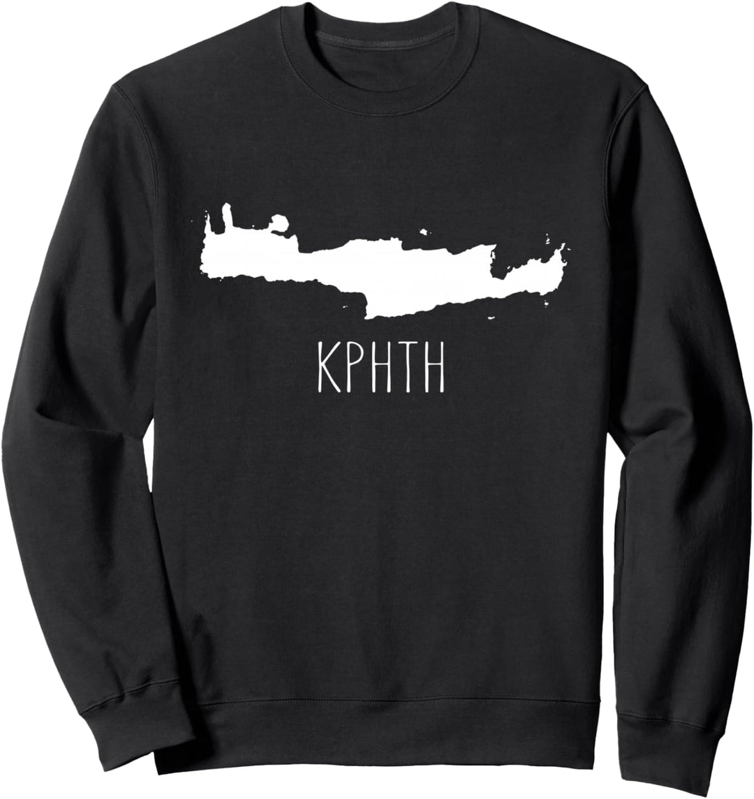 Karte von Kreta, Griechenland & "Kreta" auf Griechisch Sweatshirt