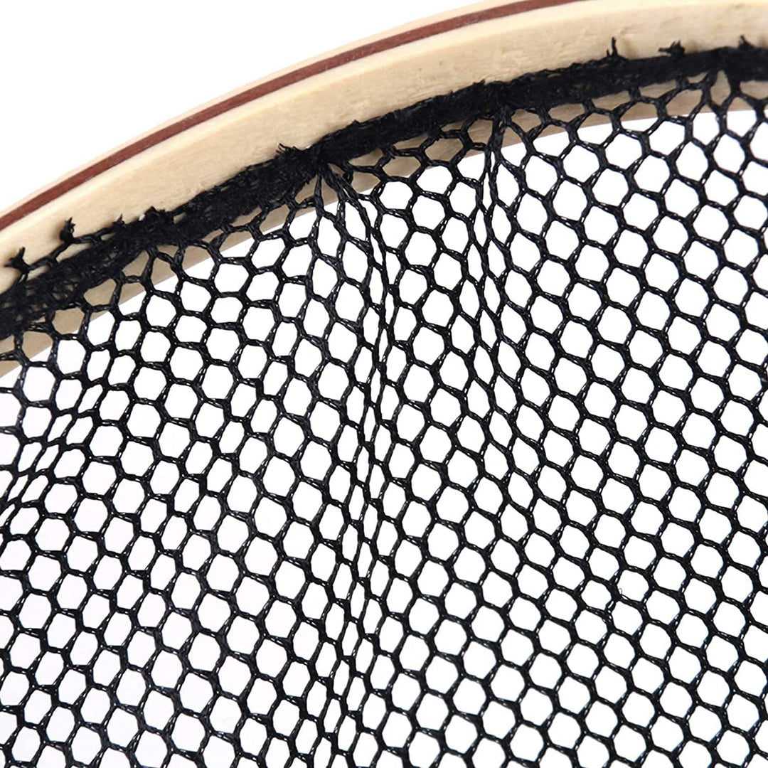 sprinton MAXIMUMCATCH Fischen Kescher Holzrahmen mit Gummi/Nylon Netz Fliegenfischen Landing Net FL0