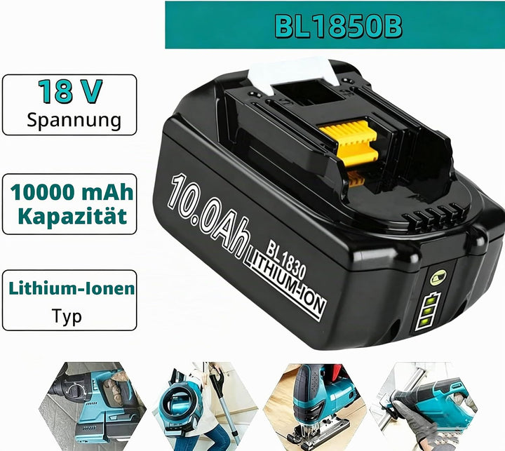 2 x 10.0Ah Akku Ersatzakku für makita akku 18V BL1860B BL1850B BL1840 BL1830 BL1815 BL1845 BL1890 BL
