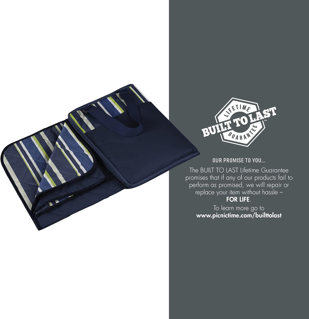 PICNIC TIME ONIVA - a Brand Picknick Zeit Vista Outdoor Decke, Navy/Lime Stripes, 16 x 11 x 3, Navy/