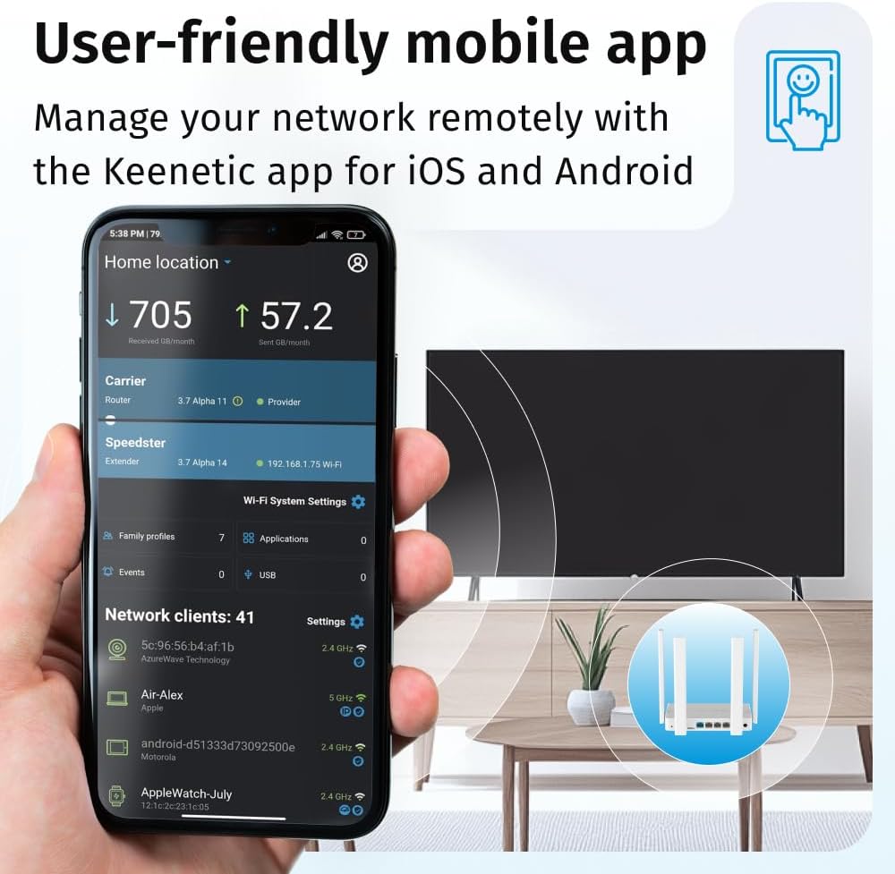 Keenetic Runner 4g (geeignet für Deutschland) N300 Mesh-WLAN-4G-Router mit einem 4-Port-Smart-Switch