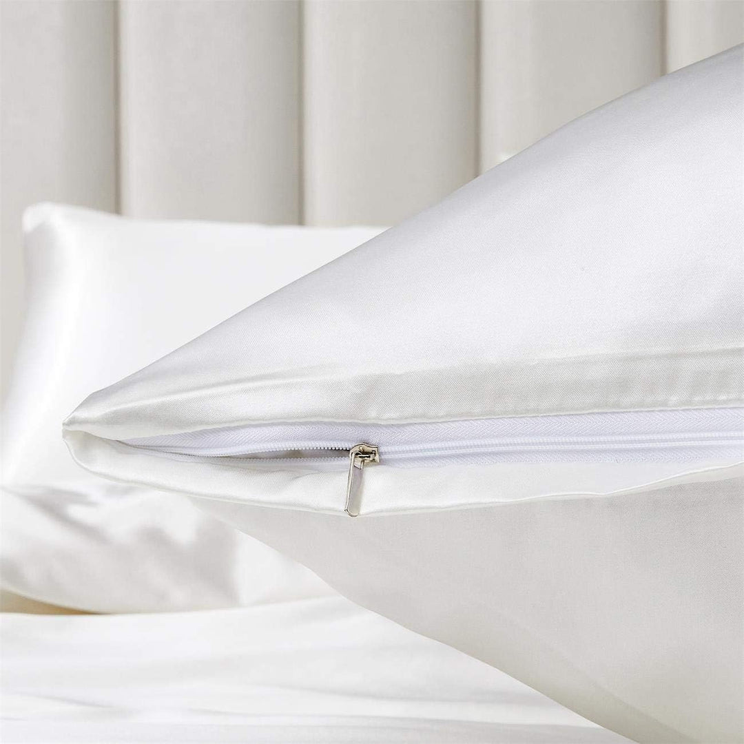 Damier Bettwäsche 200x200cm Weiss Satin Glänzend Bettbezug Set 3 Teilig Deluxe Hotelqualität Satin D