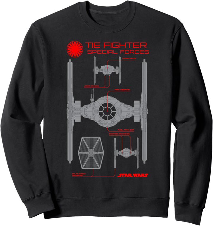Star Wars The Force Awakens TIE Fighter Schematics Sweatshirt