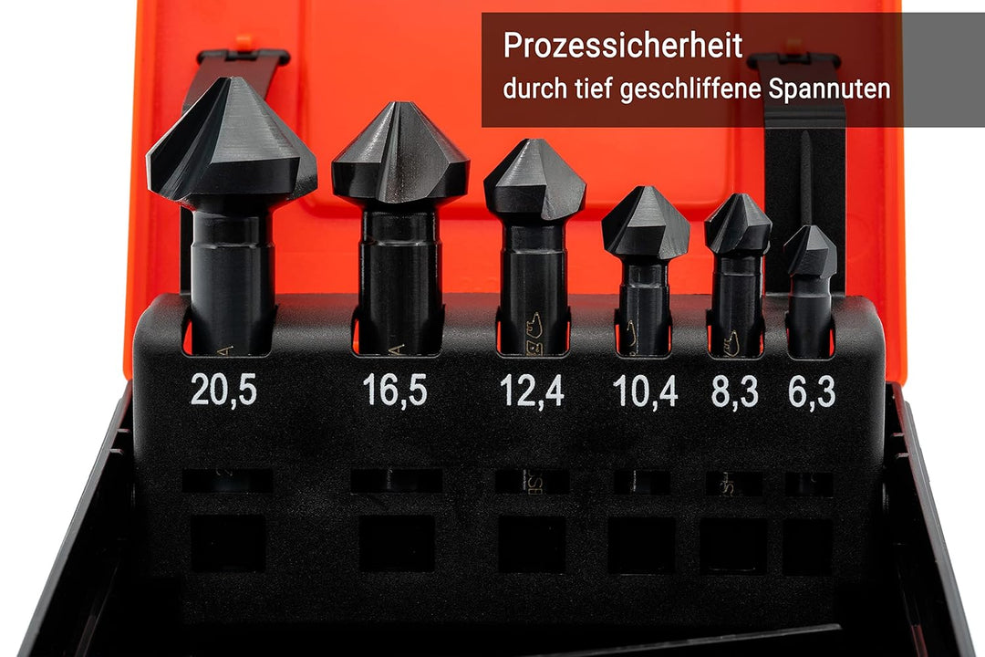 BAER HSSE-VAP 90° Kegelsenker-Satz 6,3-20,5 mm - für Edelstahl - Senker Set - Senkbohrer - Ansenker