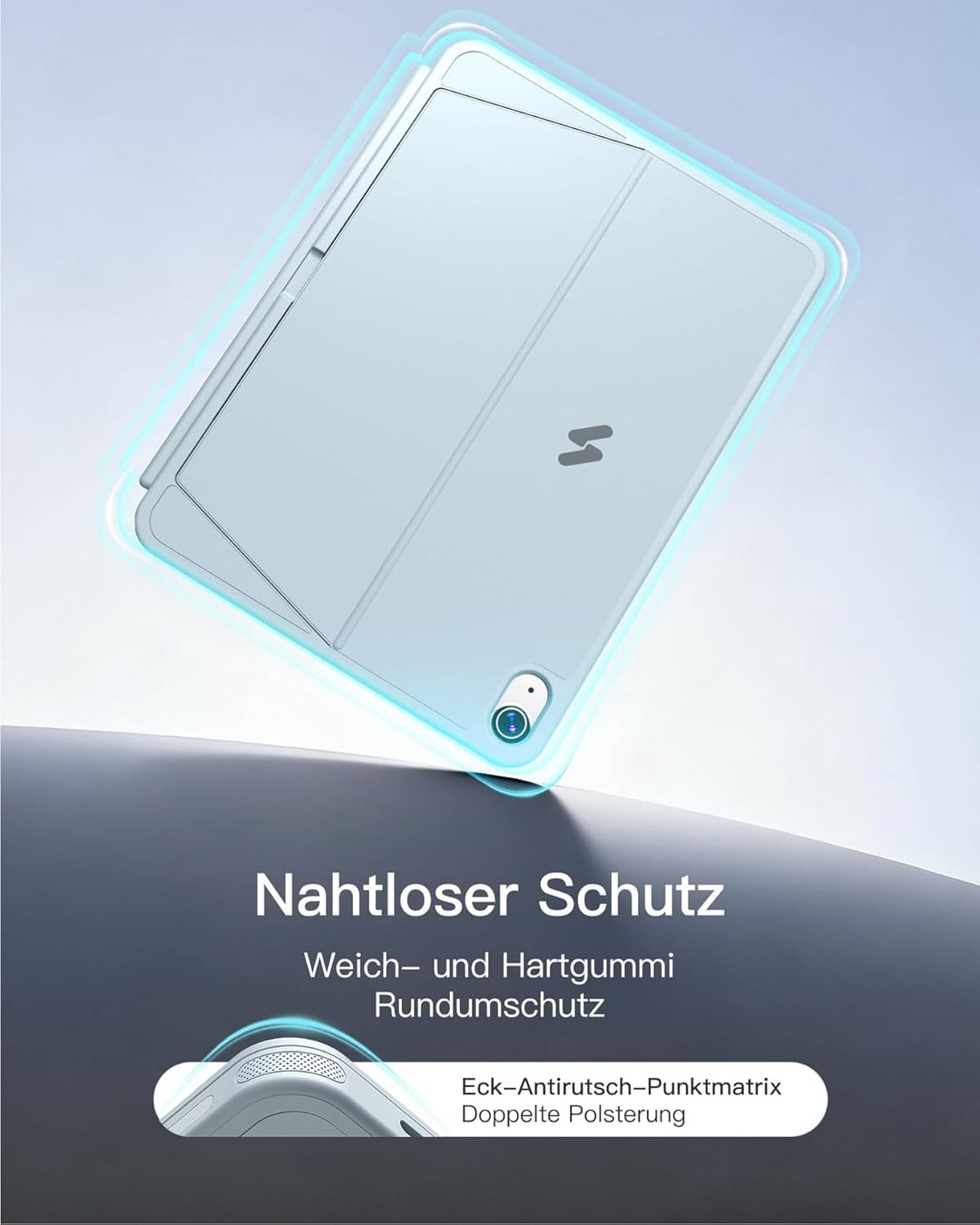 Inateck AceTouch Pro Hülle mit Tastatur für iPad 11 A16 2025 11 Zoll, iPad 10. Gen 2022 10,9 Zoll, 5