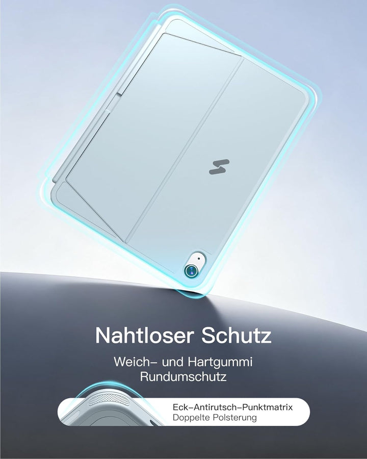Inateck AceTouch Pro Hülle mit Tastatur für iPad 11 A16 2025 11 Zoll, iPad 10. Gen 2022 10,9 Zoll, 5
