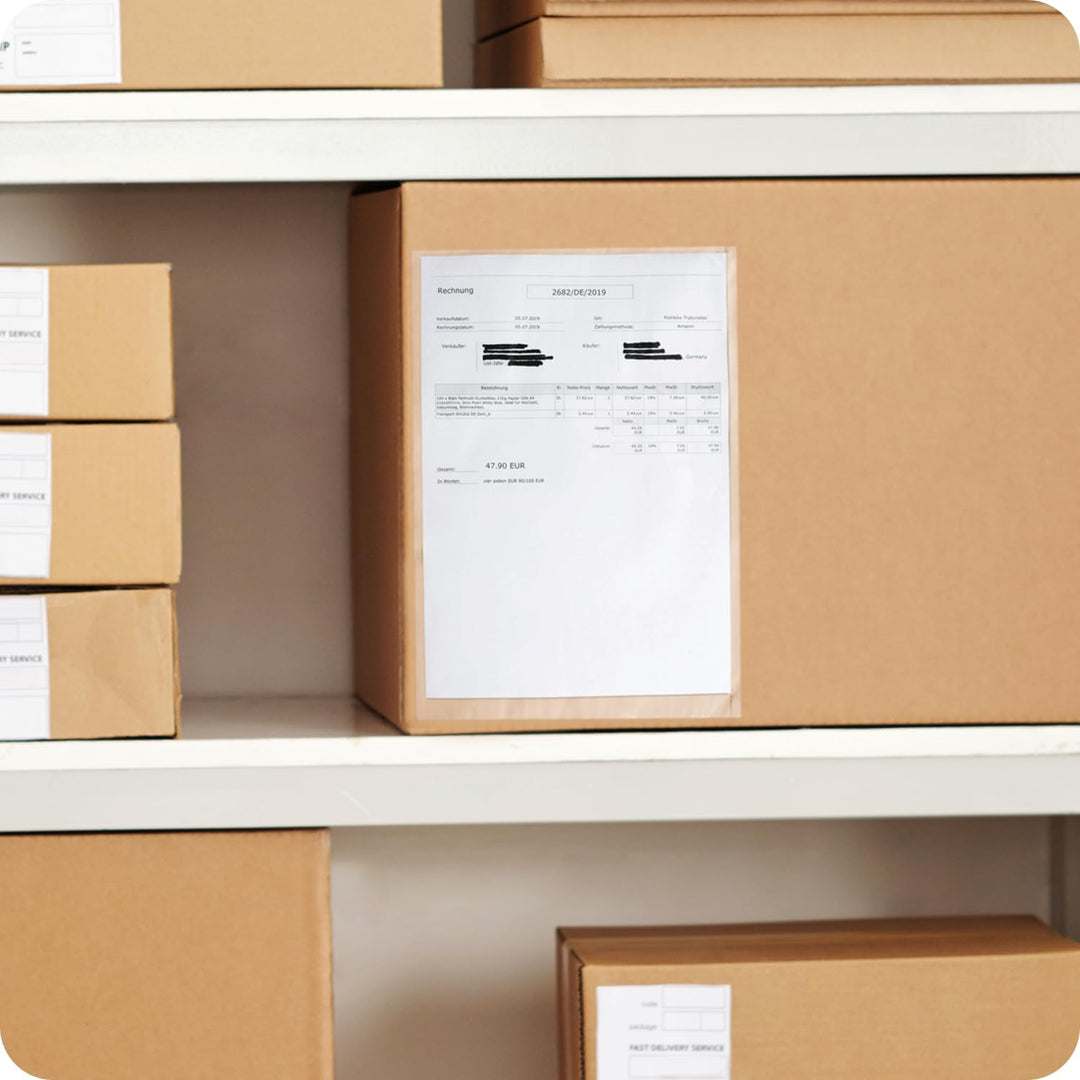 Netuno 500 grosse Lieferscheintaschen selbstklebend DIN C4 260x 325 mm transparente Begleitpapiertas