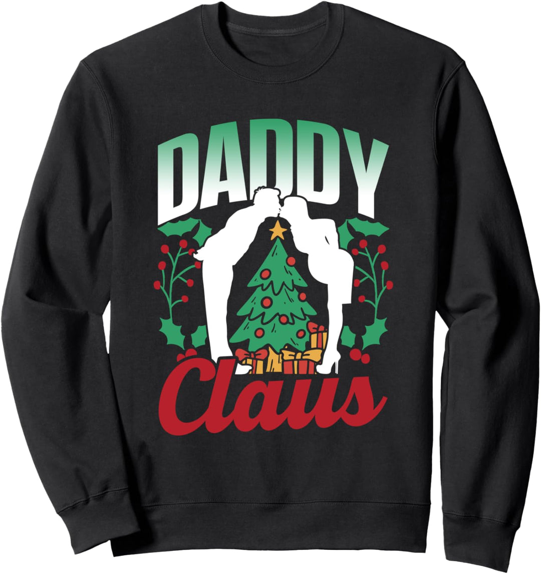 Papa Claus Schwanger Schwangerschaft Weihnachten Vater Papi Sweatshirt