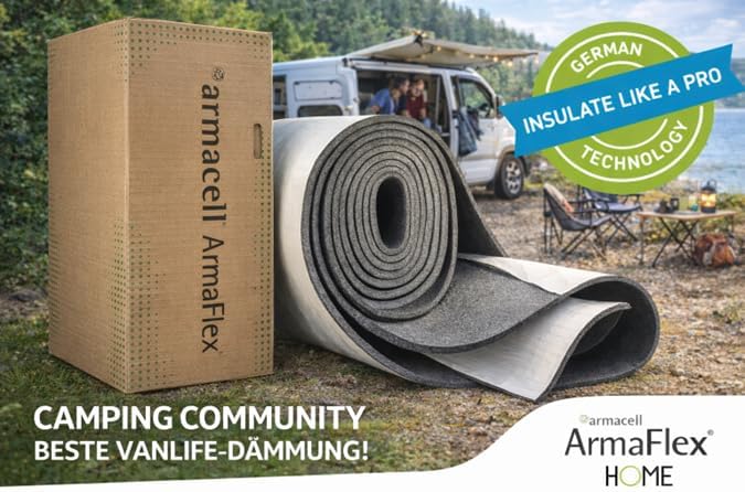 Armacell ArmaFlex HOME Dämmplatte Selbstklebend Zuschnitt, 6 mm, 7,5 m² Rolle, Kautschuk, für Wohnmo