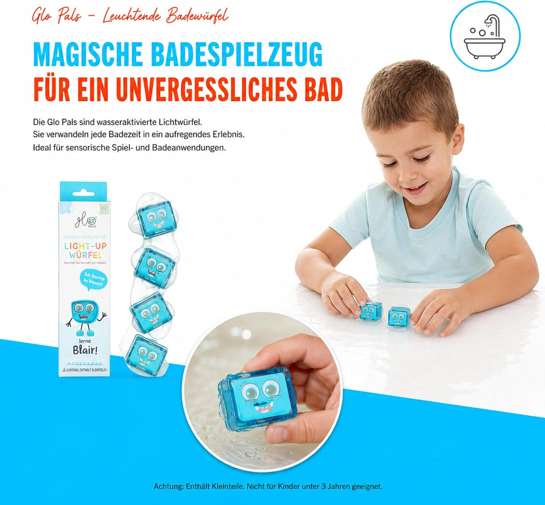 Glo Pals 4 leuchtende Würfel für EIN einzigartiges sensorisches Erlebnis und Magische Lichtshow für