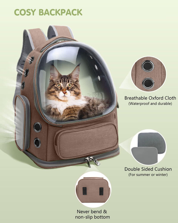 PETCUTE Haustier Rucksack,Tragbar Raumkapsel Hunde Katzen Rucksack mit Herausnehmbarer Matte,Atmungs