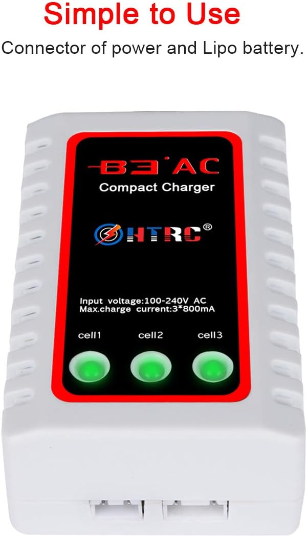 Haisito B3 Lipo Ladegerät für 2S 3S Akku (7.4V, 11.1V), Kompaktes Airsoft-Schnellladegerät (100-240V