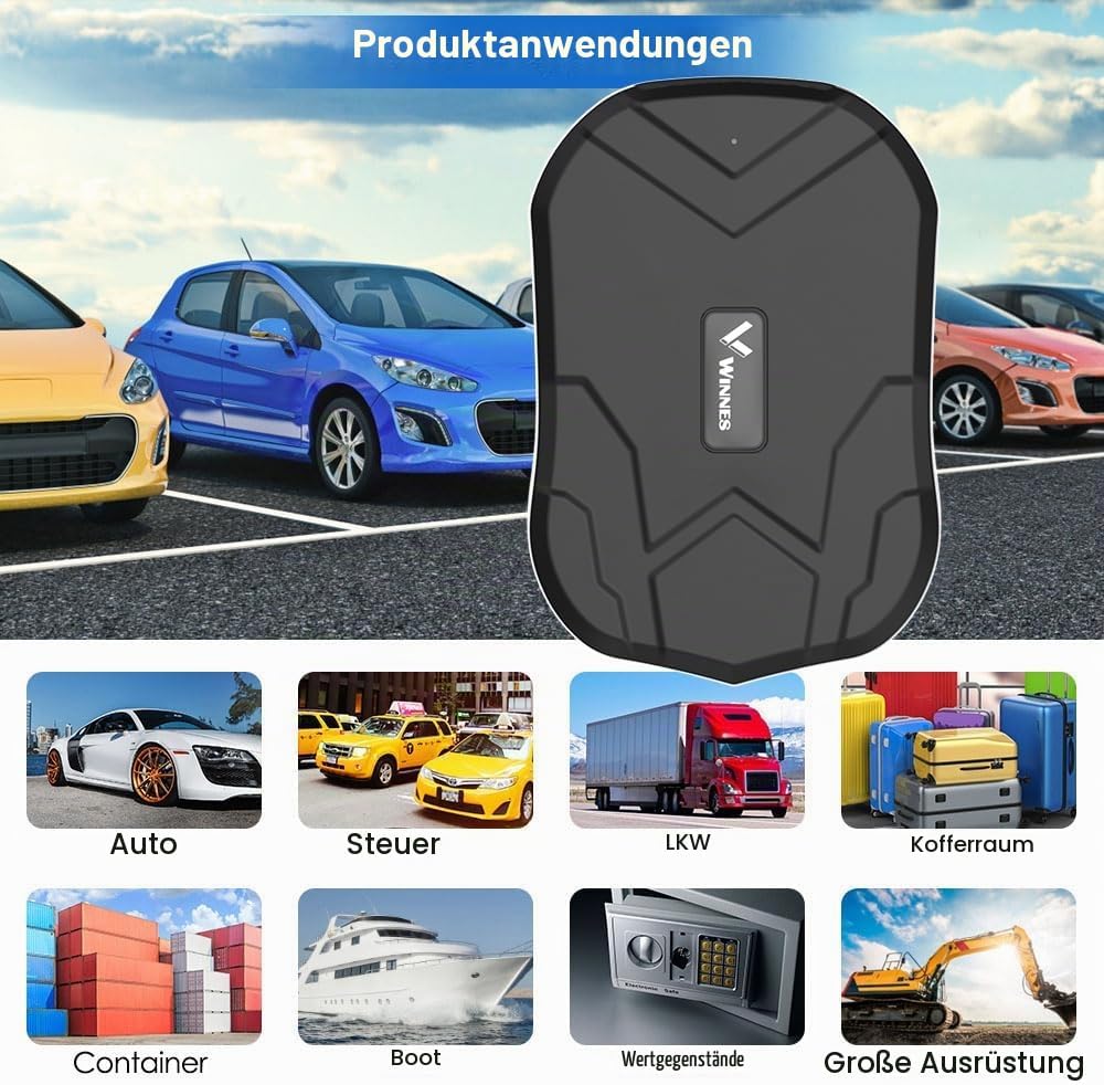 Winnes 4G GPS Tracker Auto Ohne ABO 20000mAh,240 Tage Standby, TK905C GPS Tracker Echtzeit-Ortung mi