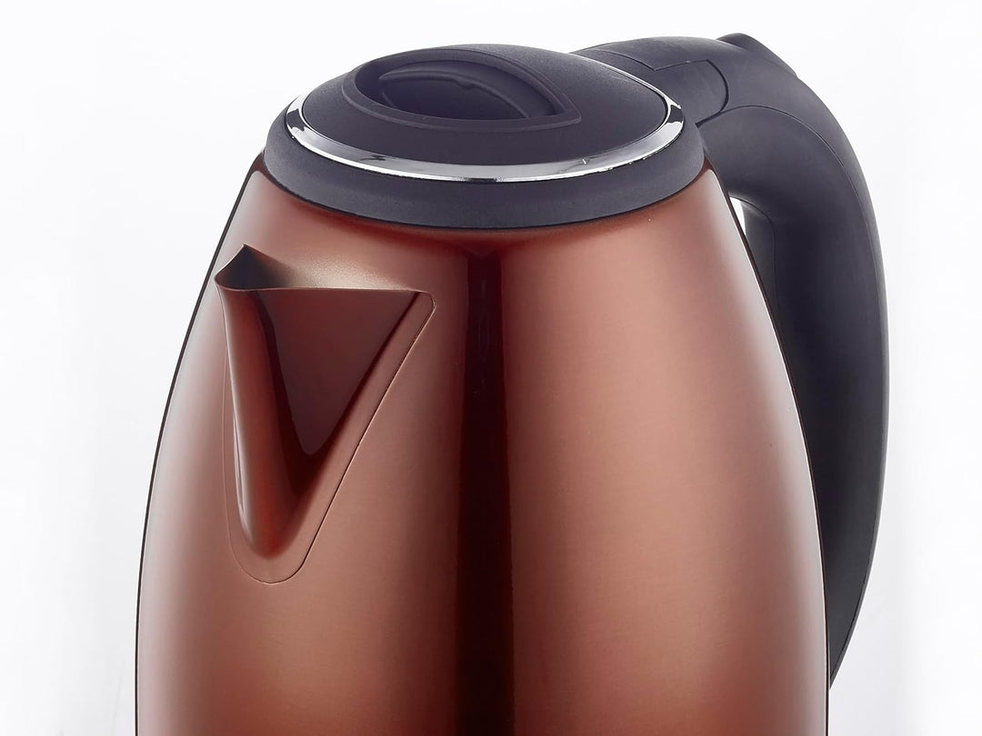 Hagen, Kompakter elektrischer Wasserkocher aus Edelstahl, Elegantes Design, 360° Basis, Kapazität 1,