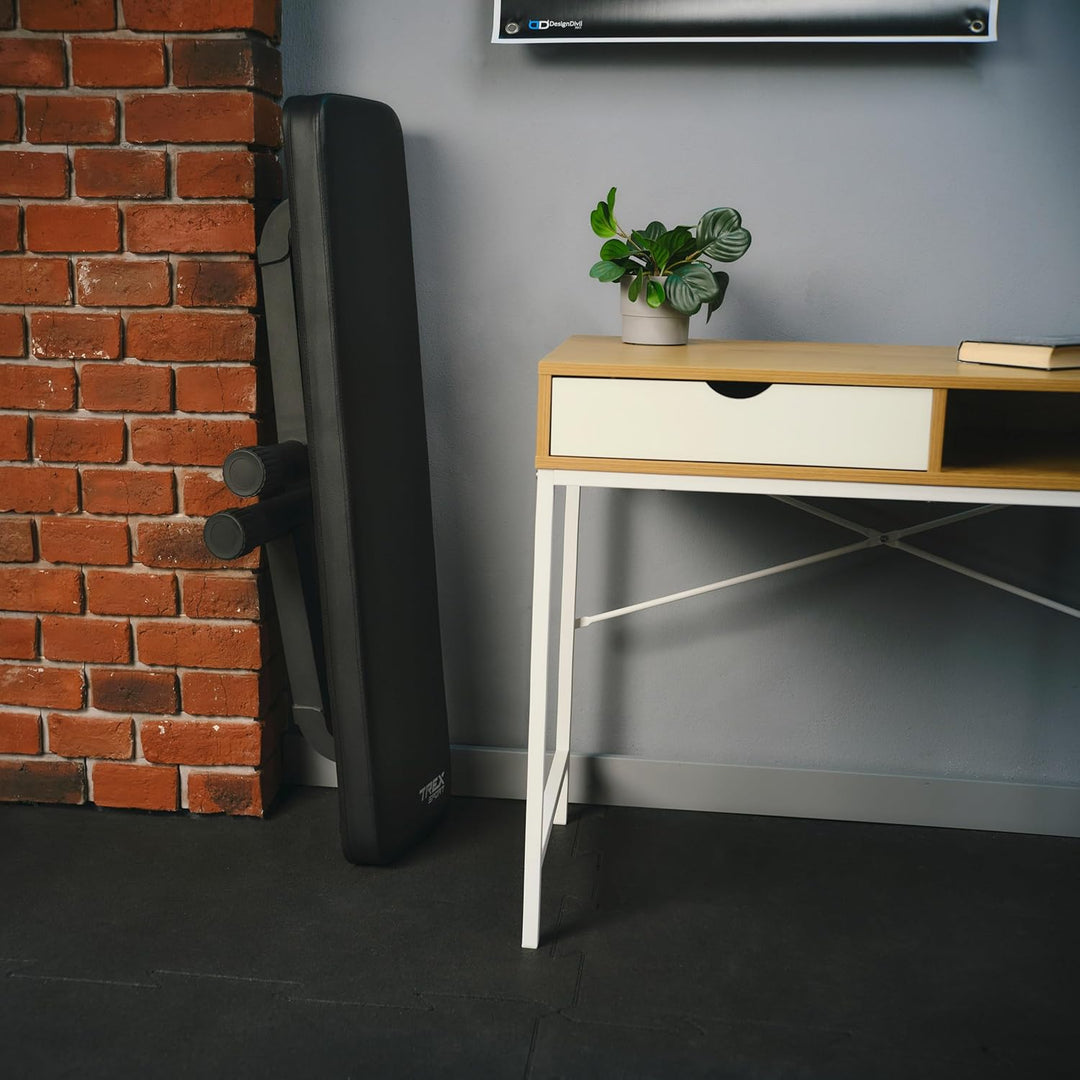 TREX SPORT TX-100B Flachbank | Hantelbank klappbar | Trainingsbank perfekt für Bankdrücken