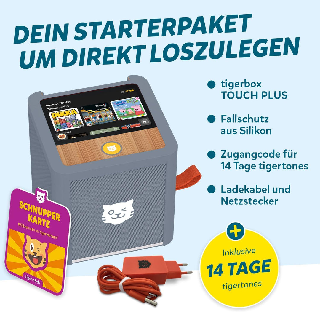 tigermedia tigerbox Touch Plus grau mit extra Langer Akkulaufzeit und Bluetooth Kopfhöreranschluss,
