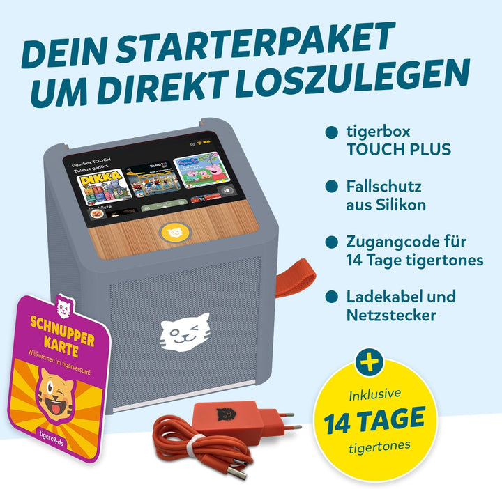 tigermedia tigerbox Touch Plus grau mit extra Langer Akkulaufzeit und Bluetooth Kopfhöreranschluss,