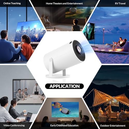 HY300PRO Mini Beamer 4K, Auto Horizontale Korrektur, 180° Drehbar, WiFi 6 + BT 5.0, Android 11.0, Ou