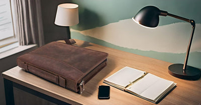 Pride and Soul 30125 - Ringbuchmappe A4 VIGGO, Schreibmappe mit Tablet-Fach, Businessmappe aus Leder