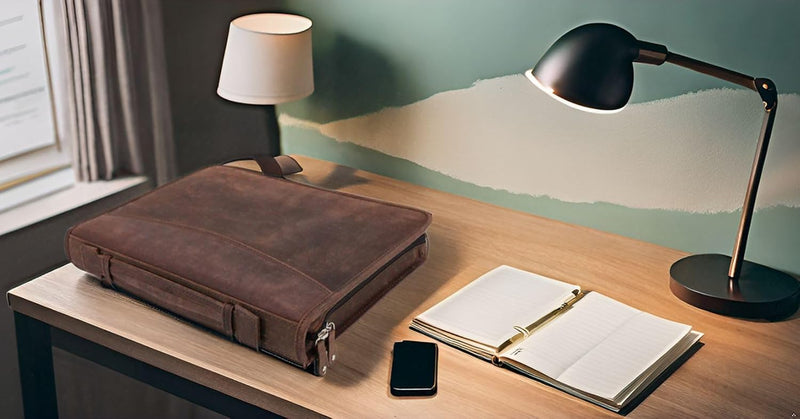 Pride and Soul 30125 - Ringbuchmappe A4 VIGGO, Schreibmappe mit Tablet-Fach, Businessmappe aus Leder