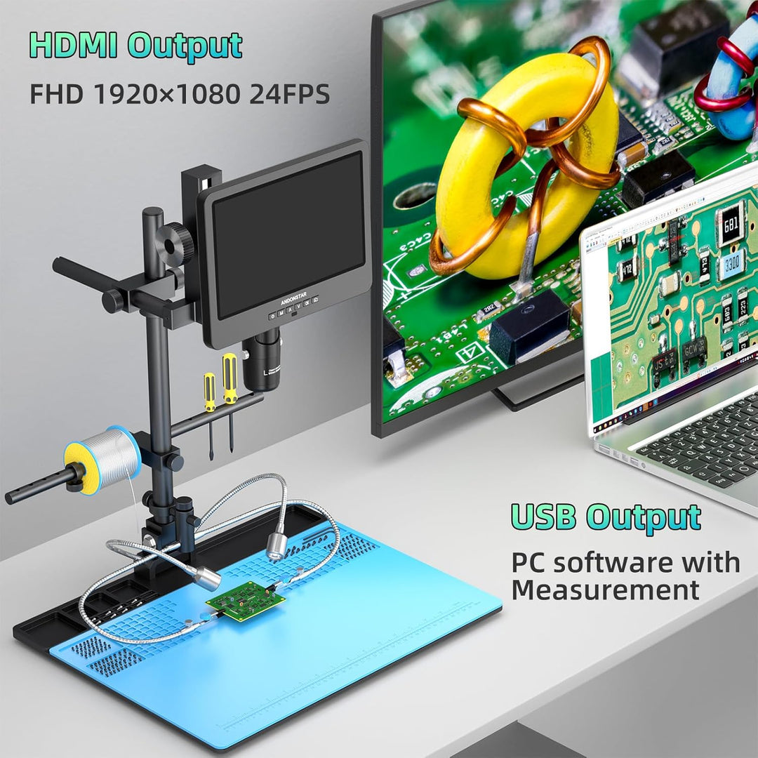 Andonstar AD249S-Max Digitales Mikroskop mit 3 Linsen, mit Max-Ständer