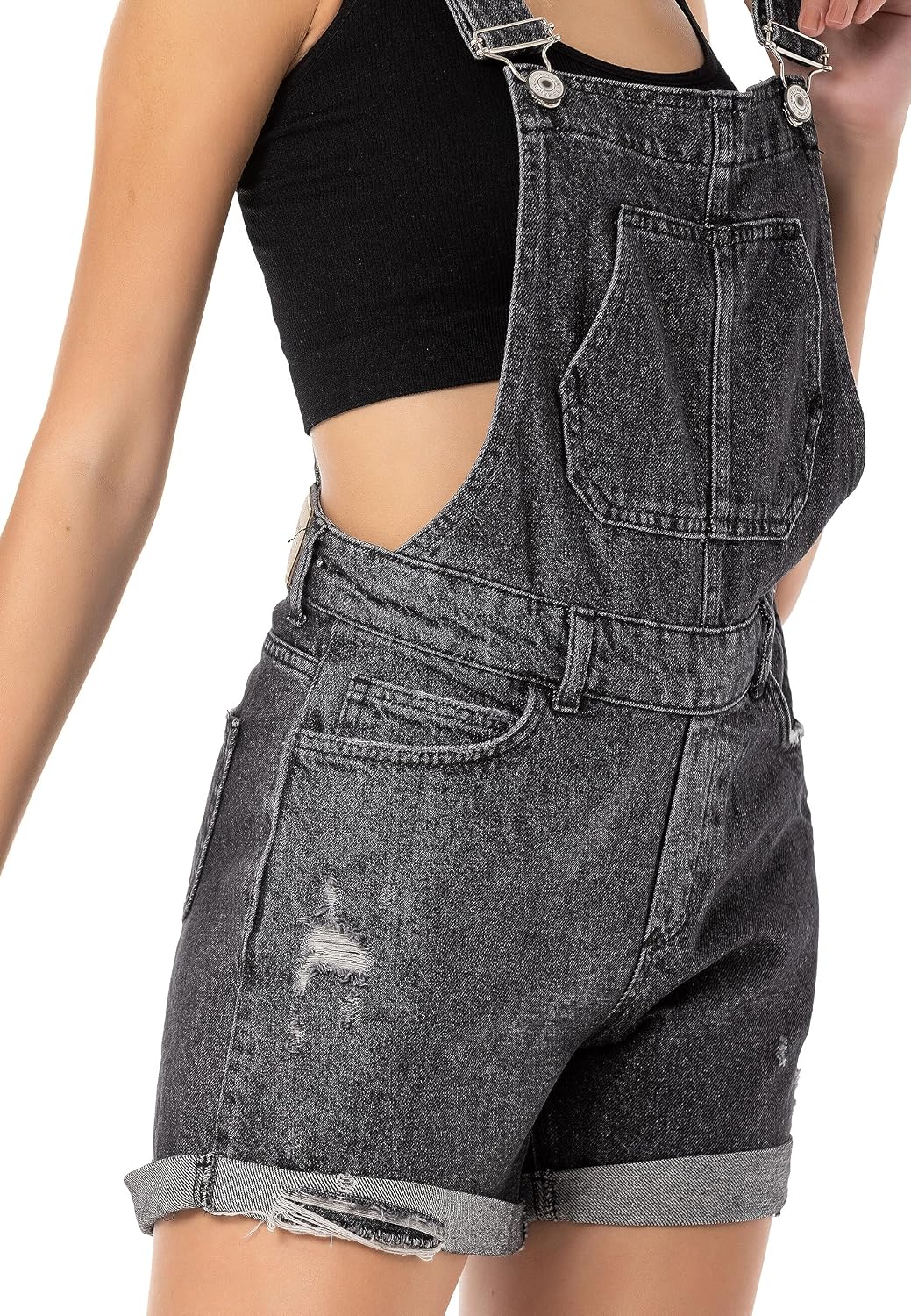Redbridge Denim Latzhose für Damen Jeans Overall Jumpsuit 28W Schwarz, 28W Schwarz
