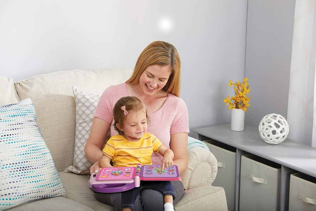 VTech Baby Mein 100-Wörter-Buch pink – Interaktives Bilderbuch zum Lernen erster Wörter mit 12 bilin
