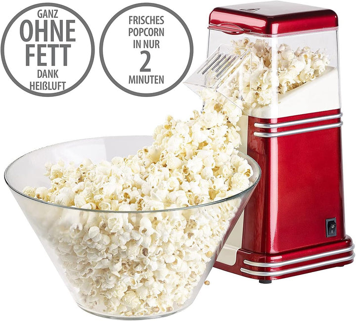 Rosenstein & Söhne Popkornmaschine: XL-Heissluft-Popcorn-Maschine für bis zu 100 g Mais, 1.200 Watt