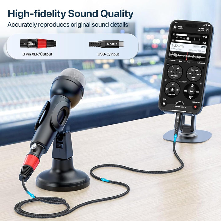 USB-C zu XLR Mikrofonkabel, Hi-Fi Geflochtenes Audiokabel, Kompatibel (1M), 1M